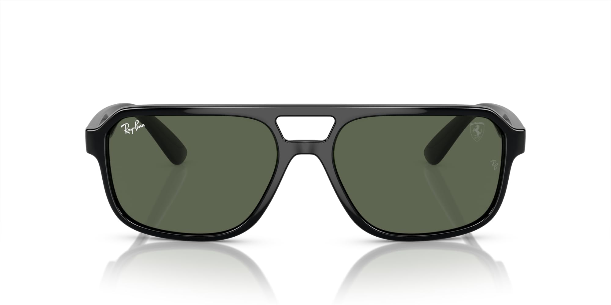 Ray-Ban Unisex Sunglasses Black Frame, Dark Green Lenses, 58MM