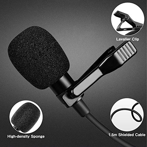 LYYDAN Lavalier Mikrofon für Handy und PC, Mikrofon mit 1.5 m Verlängerungskabel für Interview, Videokonferenz, Podcast… – Bild 4
