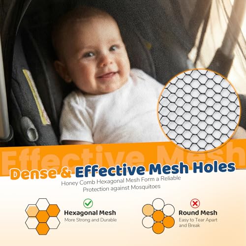 Image of Orzbow 2-Pack Mosquito Net for Car Seat and Doona Stroller, Black