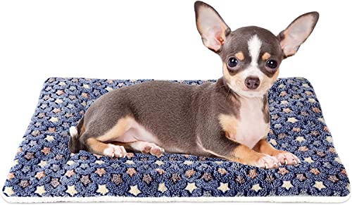 Mora Pets Ultra Soft Pet Bed Washable Dog Bed Crate Mat For Large Medium Small Dogs Reversible Fleece Dog Crate Kennel Pad Cat Pet Bed Liner 21 X 12 Inch Dark Blue #TOP24
