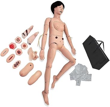 Professional Patient Care Manikin Training Simulator Male Female Geriatric Human Model Nursing Skills Mannequin Full Body for Education Teaching Medical Life Size 170 cm