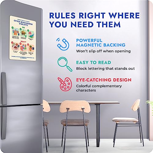 Office Refrigerator Etiquette Guide, Magnetic Signs for Refrigerator to Promote Respectful Behavior - Image 4