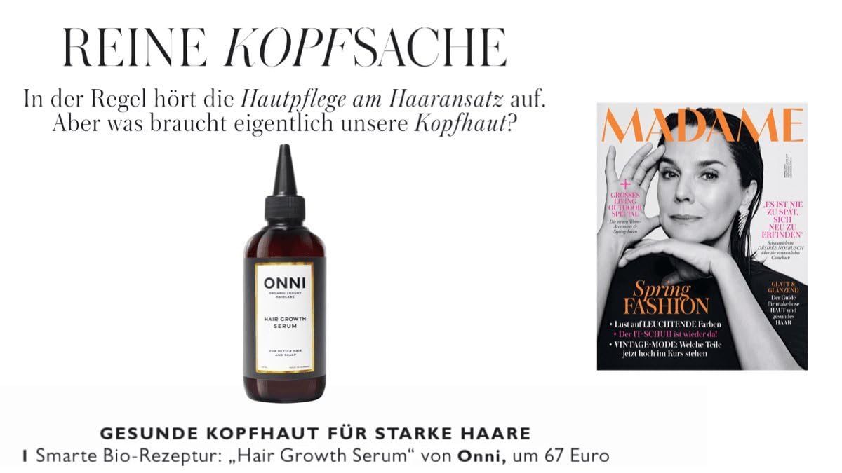 ONNI TESTERSET CLASSIC | Organic Hair Growth Shampoo, Haarmaske, Conditioner, Serum | Der ONNI Effekt bekannt aus der Presse