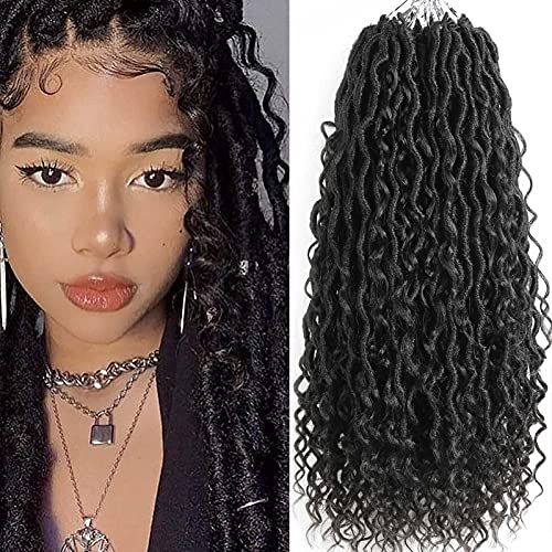 River Locs Crochet Hair,Short Boho Hippie Locs Crochet Hair For Black Women,14 Inch 5 Packs Pre Looped Goddess Faux Locs