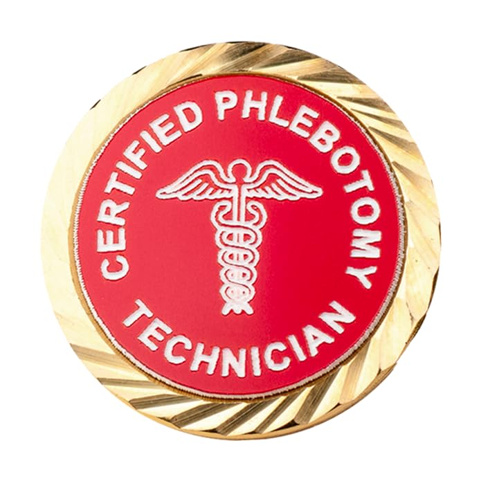 Certified Phlebotomy Technician Lapel Pin - Red