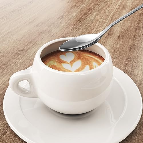 6PCS Latte Spoons Long Handle 19.5cm Silver Teaspoons for Iced Coffee/Tea - Image 3