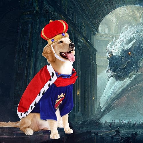 Disfraz rey para perro talla XL rojo miniatura 5