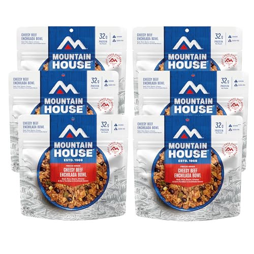 Mountain House Cheesy Beef Enchilada Bowl | Freeze Dried Backpacking & Camping Food | Gluten-Free | 6 Pack