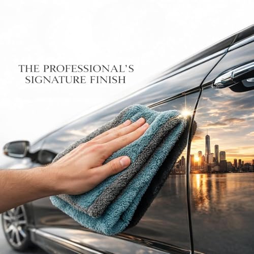 Image of 1200 GSM Microfiber Cloth | Microfiber Car Duster | 2 in 1 Car Cleaning Kit | Super Absorbent, Scratch Free Car Dust Cleaner with Extendable Handle for Dashboard, Interior, Exterior, SUV & Bike.