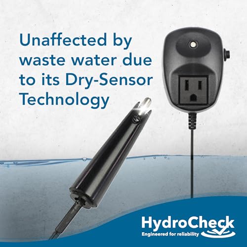 Image of HC5000T Electronic Sewage Pump Switch, 12ft Cord - No Pit Entry, Smart Alarm System Water Sensor for Sump Pump - Compatible with All Pumps & Pit Sizes - Prevents Flooding in Basements, Lift Stations