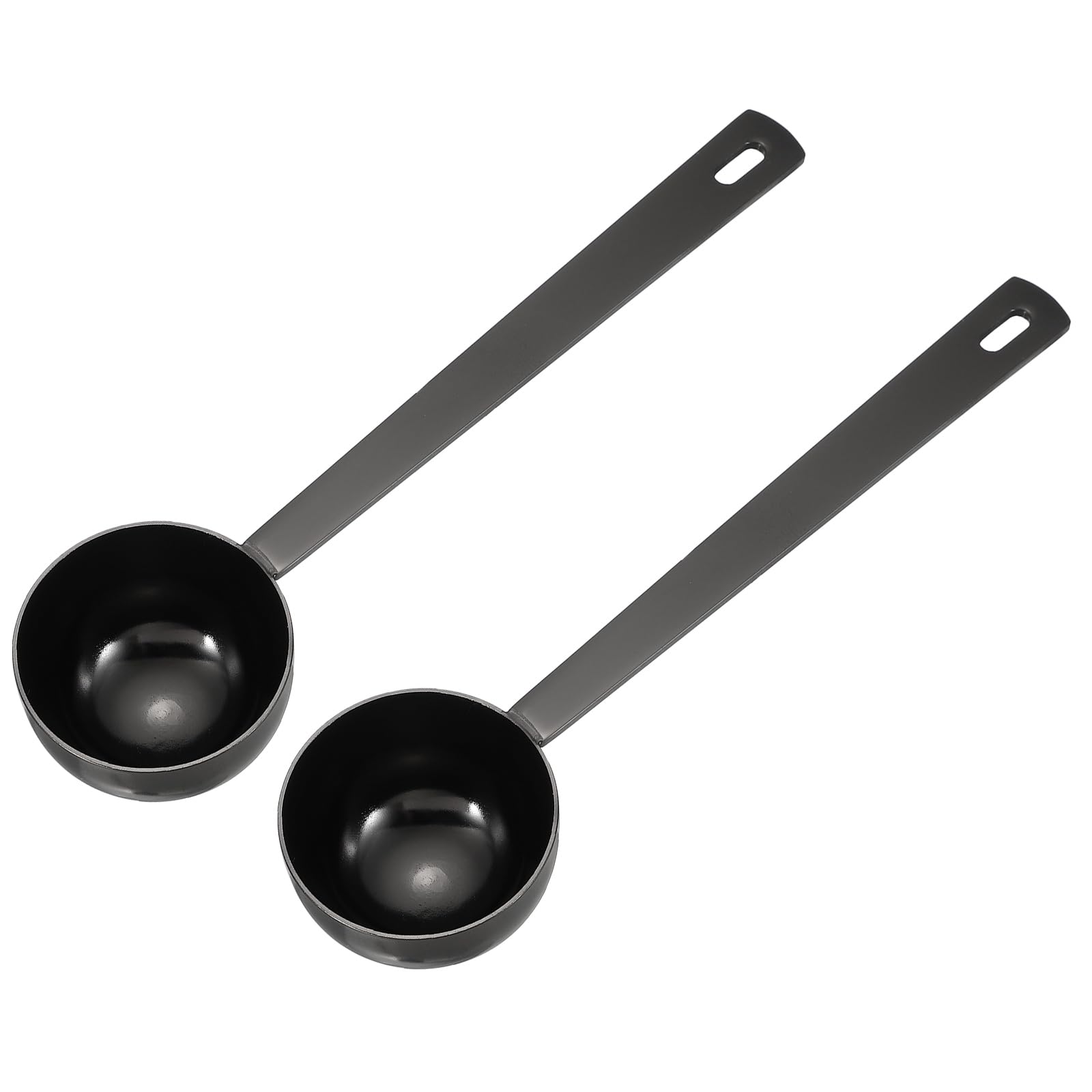 sourcing map 2Pcs Measuring Spoon, 30ml Long Handle Table Scoop Black