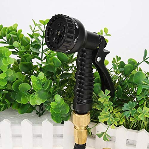 Pistola ad acqua regolabile in plastica ad alta pressione ugello per tubo da giardino perfetto per innaffiare piante e pulizia auto Design ergonomico (colore: nero)