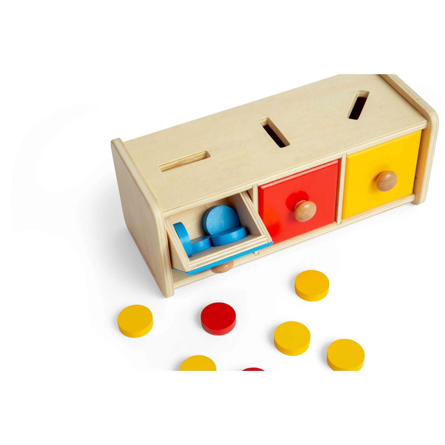 Bigjigs Toys Clasificador de fichas – 16 piezas de juguete Montessori de madera a juego, actividad educativa de aprendizaje temprano para niños pequeños, hecho de forma sostenible, a partir de 12