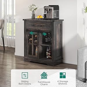 Yitahome32sideboardcoffeebarcabinetfarmhousebuffetcabinetwithdraweradjustablestorageshelvesstoragecabinetwithslidingbarndoorforlivingroomdarkrusticoak Urban Country Home Decor Yitahome 32 sideboard coffee bar cabinet farmhouse buffet cabinet with drawer adjustable storage shelves storage cabinet with sliding barn door for living room dark rustic oak urban country home decor