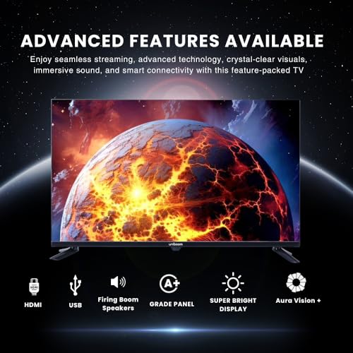 Image of Uniboom Optima Series 80 cm (32 inch) HD Ready LED TV 2026 Edition with 30W Sonic Boom - True Frameless - Aura Vision+ Display - 2 HDMI - (Non Smart) - 32N-ULT-AED
