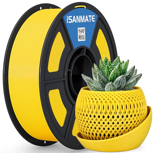 Image of iSANMATE ASA Filament 1.75mm Yellow 1KG, UV & Weather Resistant 3D Printer Filament Perfect for Outdoor Functional Parts, Dimensional Accuracy + /- 0.02mm, 1kg Spool (2.2lbs)