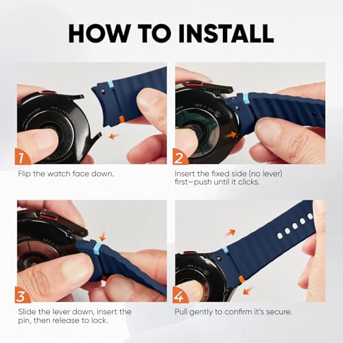 Image of Suitisbest Compatible for Samsung Galaxy Watch 7 /6 /5 /4 /FE Strap, 40mm 44mm 45mm /Watch 6 4 Classic 4 42mm 46mm 43mm 47m,Silicone Sport Straps No Gap Men Women