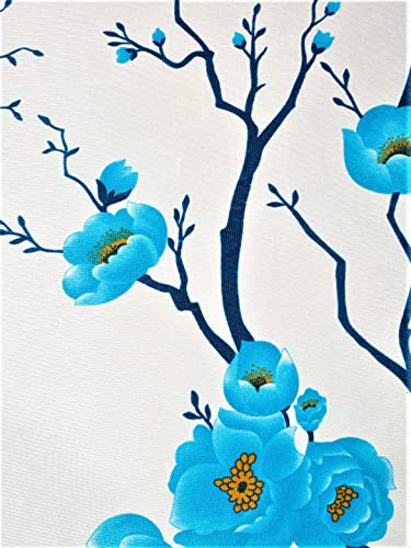 Image of Fashion String 2 Piece 3D Tulips Eyelet Polyester Long Door Curtains - 9 Feet, Aqua