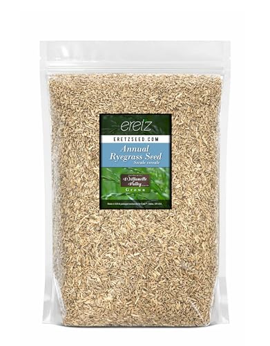 Annual RyeGrass Seed by Eretz - Willamette Valley, Oregon Grown. No fillers, No Weed or Other Crop Seeds (5lb)