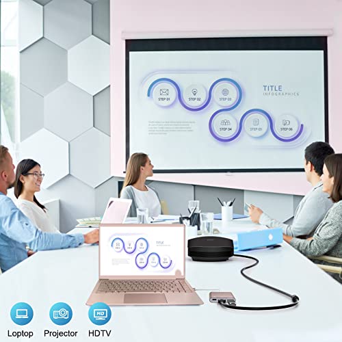 Image of Battony USB C to HDTV Adapter, Rose Gold Type-C Multiport AV Converter | Hub with 4K HDTV Output USD3.0 & USBC 100W Fasting Charging Compatible for MacBook /Mac Pro Air iPad Pro and More USB-C Device