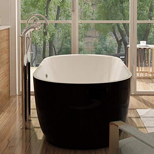i-flair Freistehende Badewanne 170x80 cm FRISANGE Design - aus Acryl in Schwarz-Weiß – verschiedene Größen158