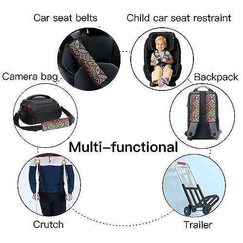 Image of Car Seat Belt Pad Cover, 2-Pack Soft Car Safety Seat Belt Strap Shoulder Pad for Adults and Children, Suitable for Car Seat Belt, Backpack, Shoulder Bag (Pretty Mandala)