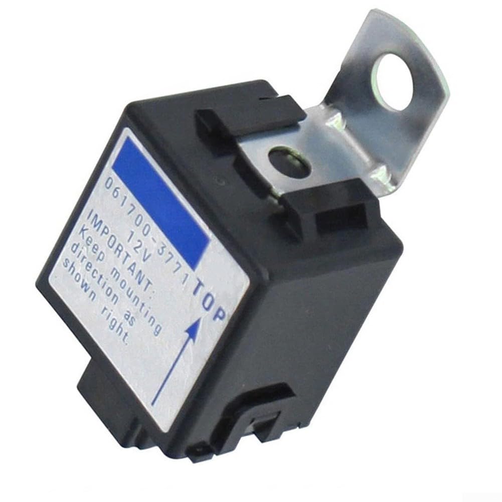 Relais d'arrêt solénoïde 12 V 061700-3770 0617003770 compatible avec Kubota T0070-31410 061700-3771 4 broches 12 V Noir Relais compatible avec tracteurs BX B L M Series et modèles RTV