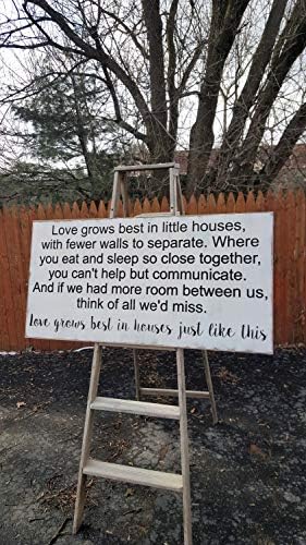 Adonis554Dan Custom Wooden Printed Wooden Signs Love Grows Best In Little Houses 12x23