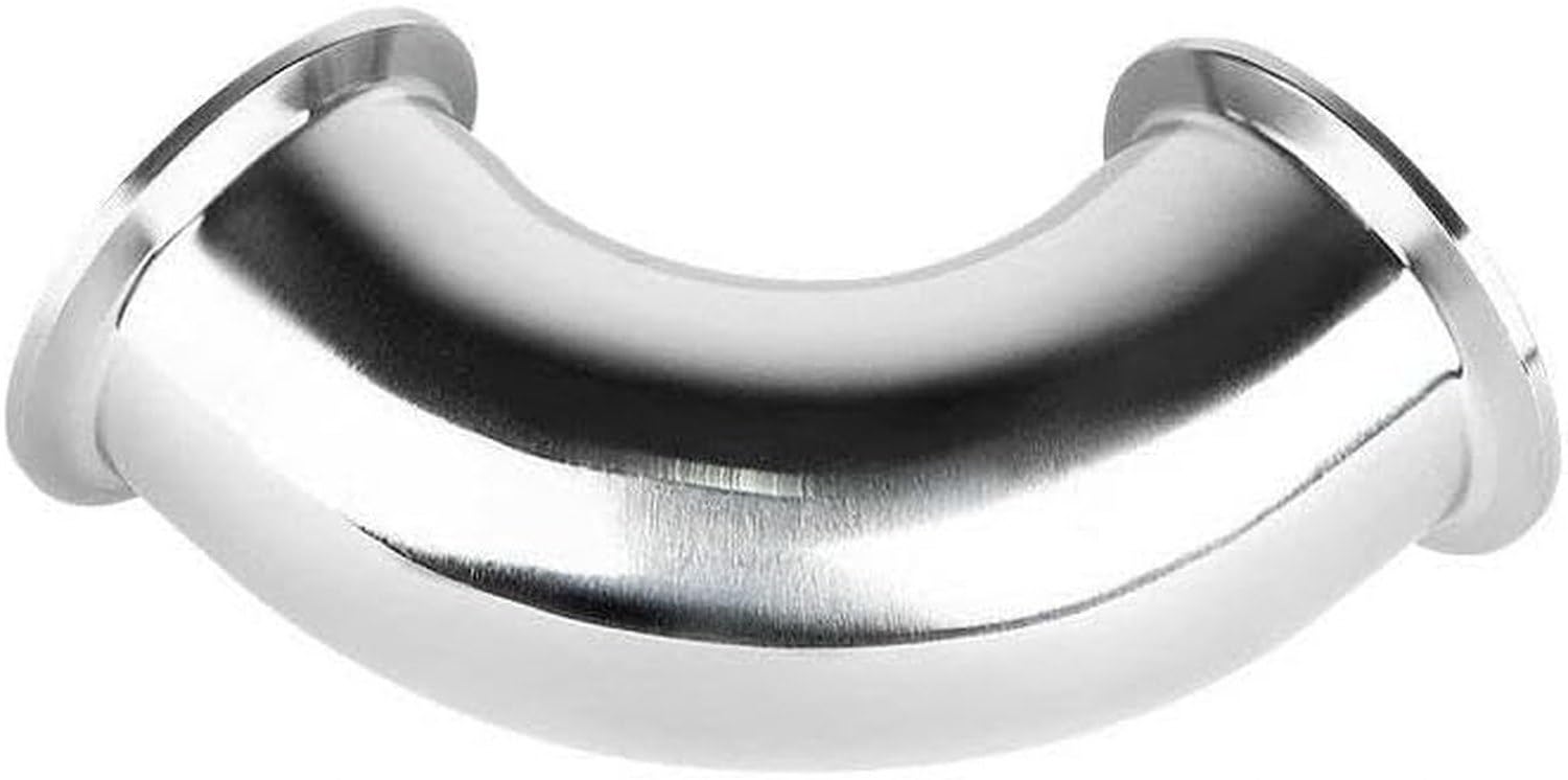 Conector acero inoxidable 304, codo, 133mm x Virola 145, 133mm x Virola 145