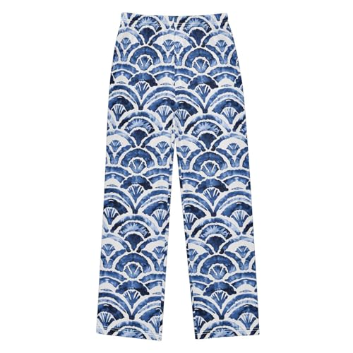 Pajama Pants Watercolor Ocean Waves Clouds PJ Bottoms Sleepwear Lounge Sleep Pant with Pockets