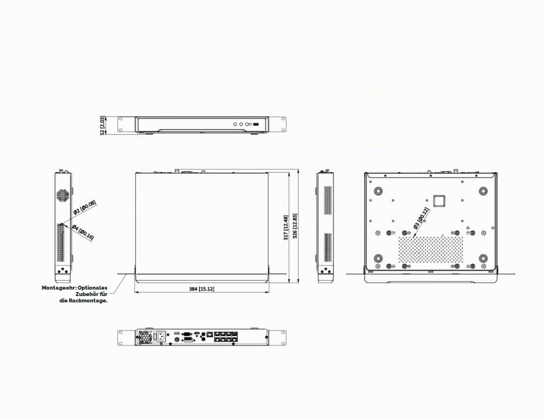 HIKV DS-7608NI-M2/8P M-Serie 8K 8-K 8 PoE NVR, bis zu 32 MP Auflösung, Smart VCA & POS Funktionen, 128 Mbps eingehende Bandbreite, H.265+, 2 SATA, eingebettetes Plug & Play, internationale Version