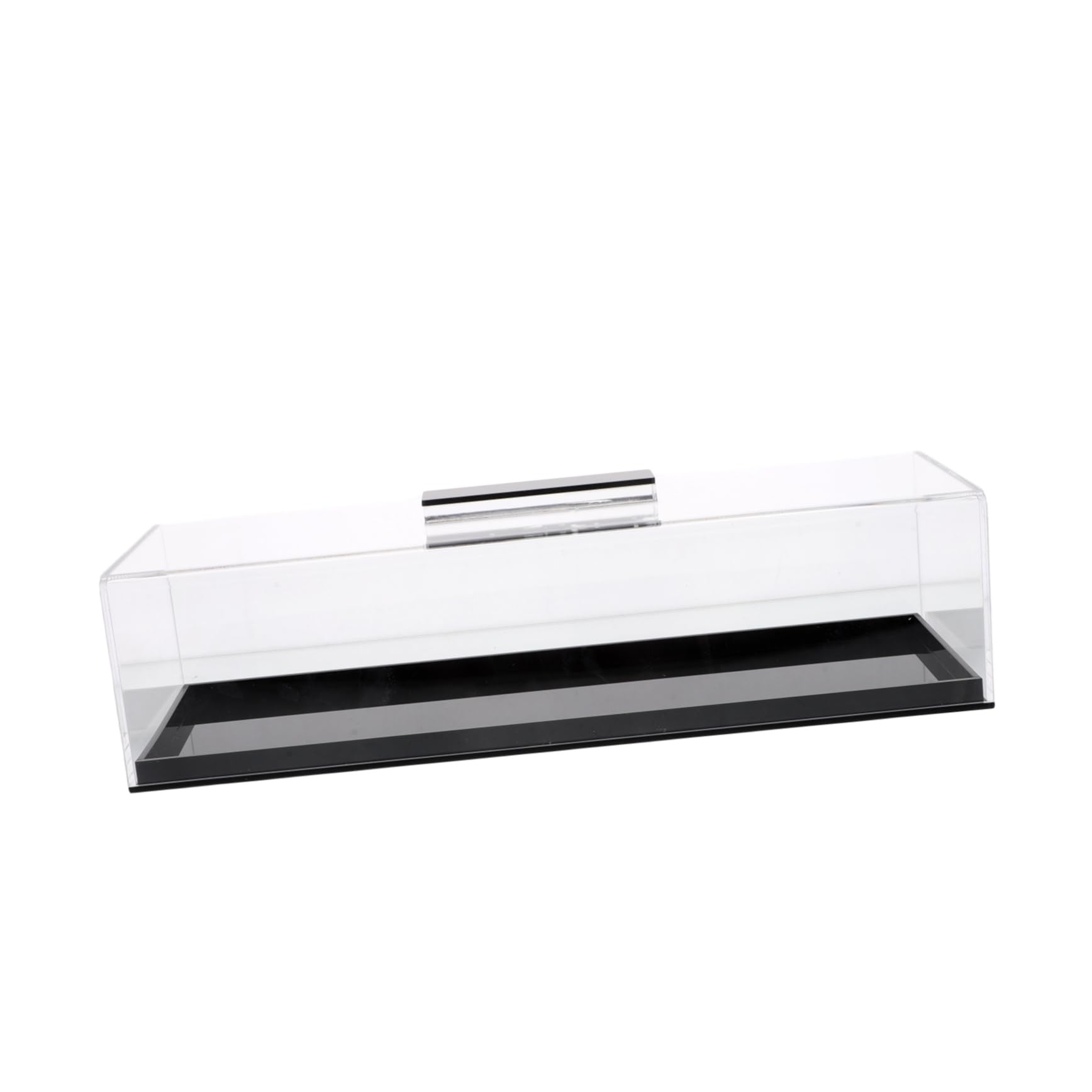 Présentoir Gâteau Rectangulaire Acrylique Noir avec Couvercle Élégant