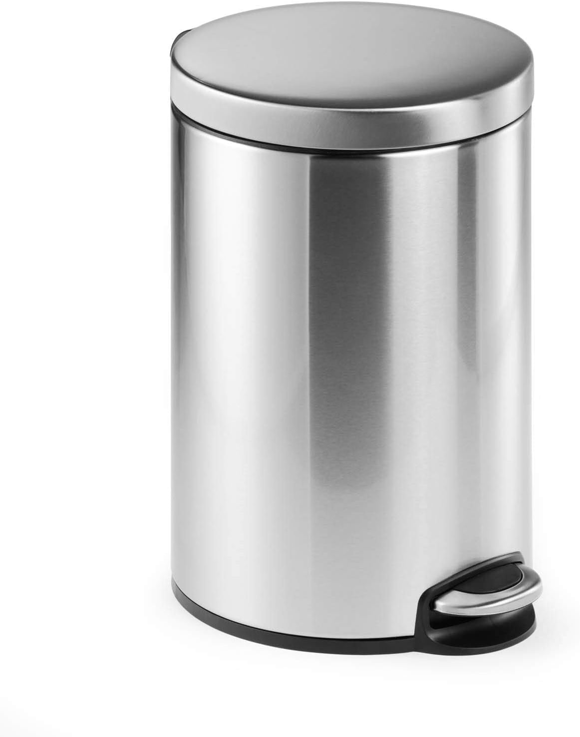 Durable Treteimer Edelstahl rund 12, mit Absenkautomatik und herausnehmbaren Inneneimer 12 L, 1 Stück, 340123