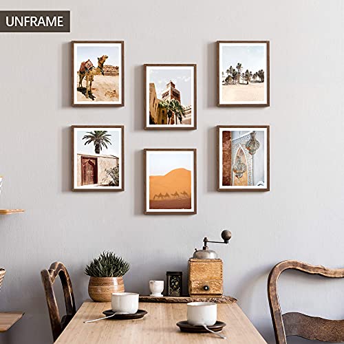 Moroccan Wall Art Prints Desert Boho Pictures Set Of 6 Camel Plant Architecture Artwork For Living Room Wall Decor Unframed 8X10 Inches #TOP4