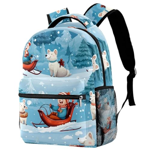 Sac à dos voyage de Noël enfant multicolore avec porte-bouteille