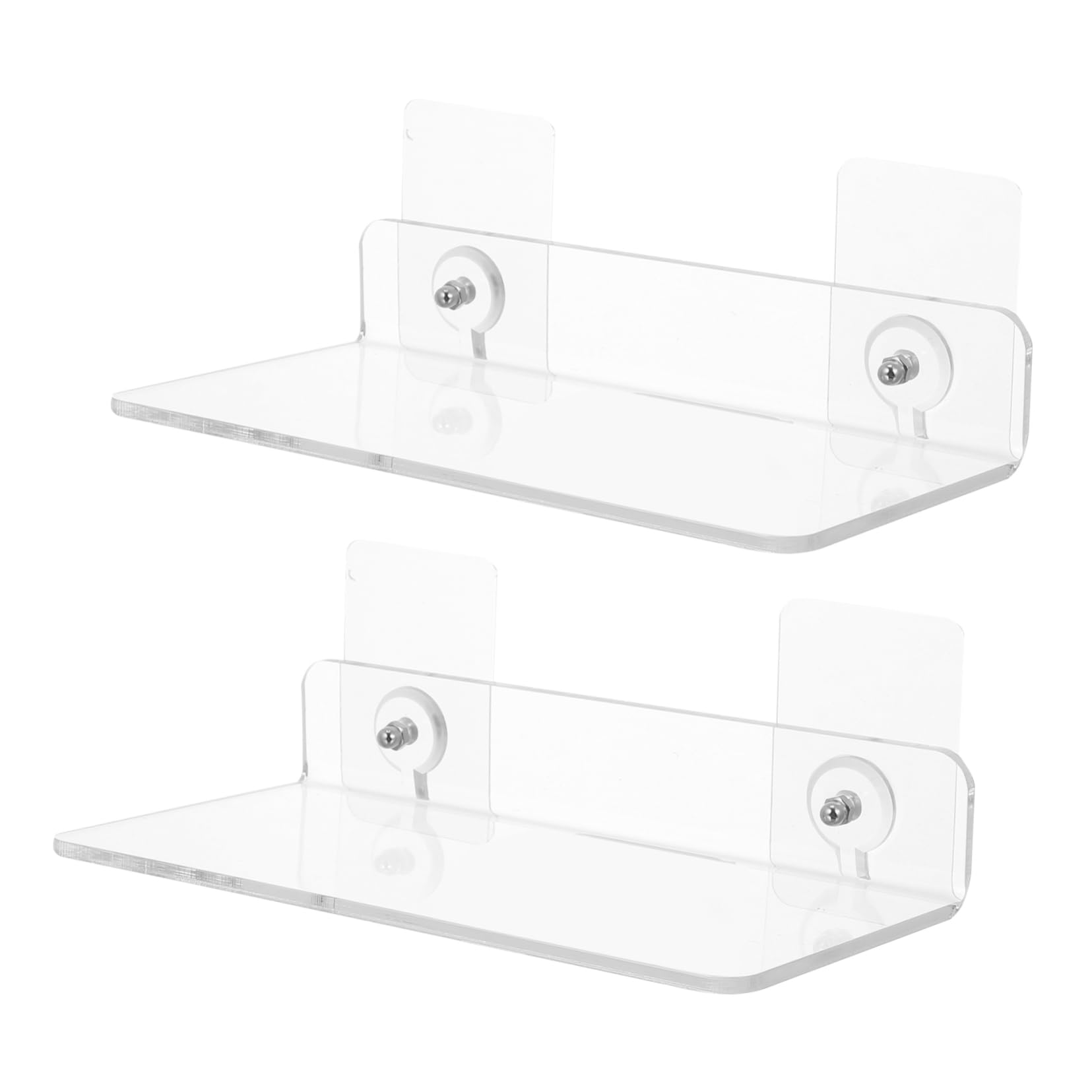 SEWACC 1set Wall Mounted Acrylic Storage Racks Punch Design Bathroom Shelf Holders for Kitchen Bathroom Durable Easy to Clean Wall Storage 2pcs