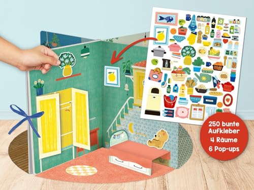 Mein großes Sticker-Spielhaus: Aufstellen, stickern und losspielen | Innovative Kombination aus Puppenhaus & Stickerbuch, mit 300 Aufklebern