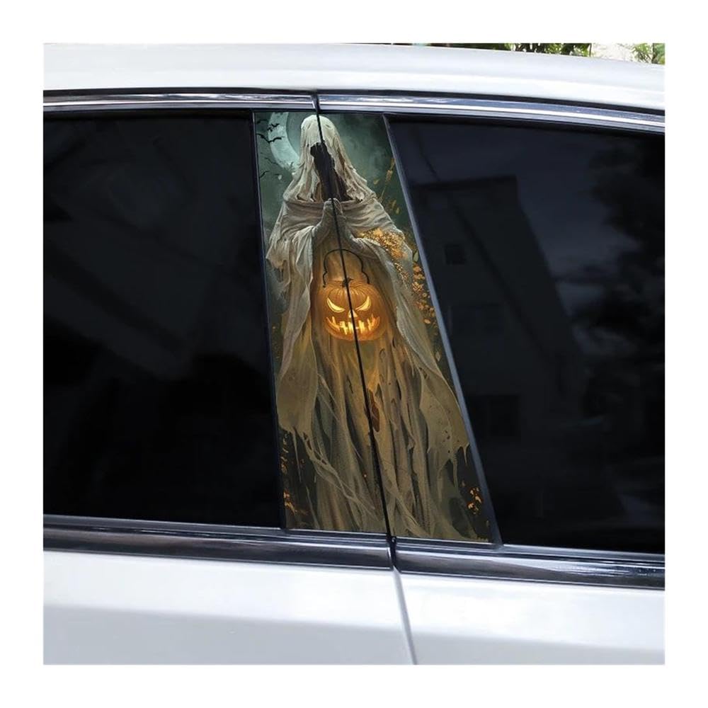 Decorative Items 2pcs Car Window Pillar Decal Crow Death Sticker DIY Car Pillar Decal Sticker(B)