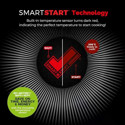Image of Tower SmartStart 26cm(3.5 L) Aluminium Non-Stick Kadai,Temperature Indicator with Red Heat Spot, Indian Cooking Kadai for Sabzi & Curry, PFOA-Free, Gas & Induction Compatible, 2 Year Warranty