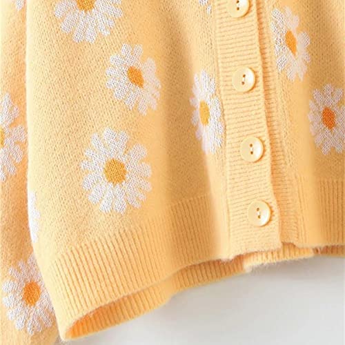 Image of Women's Long Sleeve Cardigan Sweater,Cute Y2K Top Knit Colorful Patterned V Neck Button Outwear S~XL