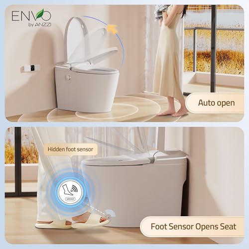 Inodoro inteligente de una pieza Envo Day Series con bidet, doble descarga y sensor de pie | Asiento calefactado ajustable, apertura automática de tapa miniatura 4