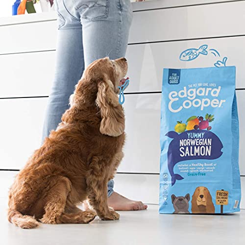 Edgard & Cooper, Trockenfutter für Hunde ohne Cereale, hypoallergen, Hundefutter für erwachsene Hunde, Naturlachs, frisch 12 kg, ausgewogene Vollnahrung, gesund