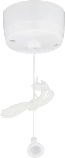 Merriway BH02684 2-Way Ceiling Switch Bathroom Pull Cord, Round 5 Amp-White