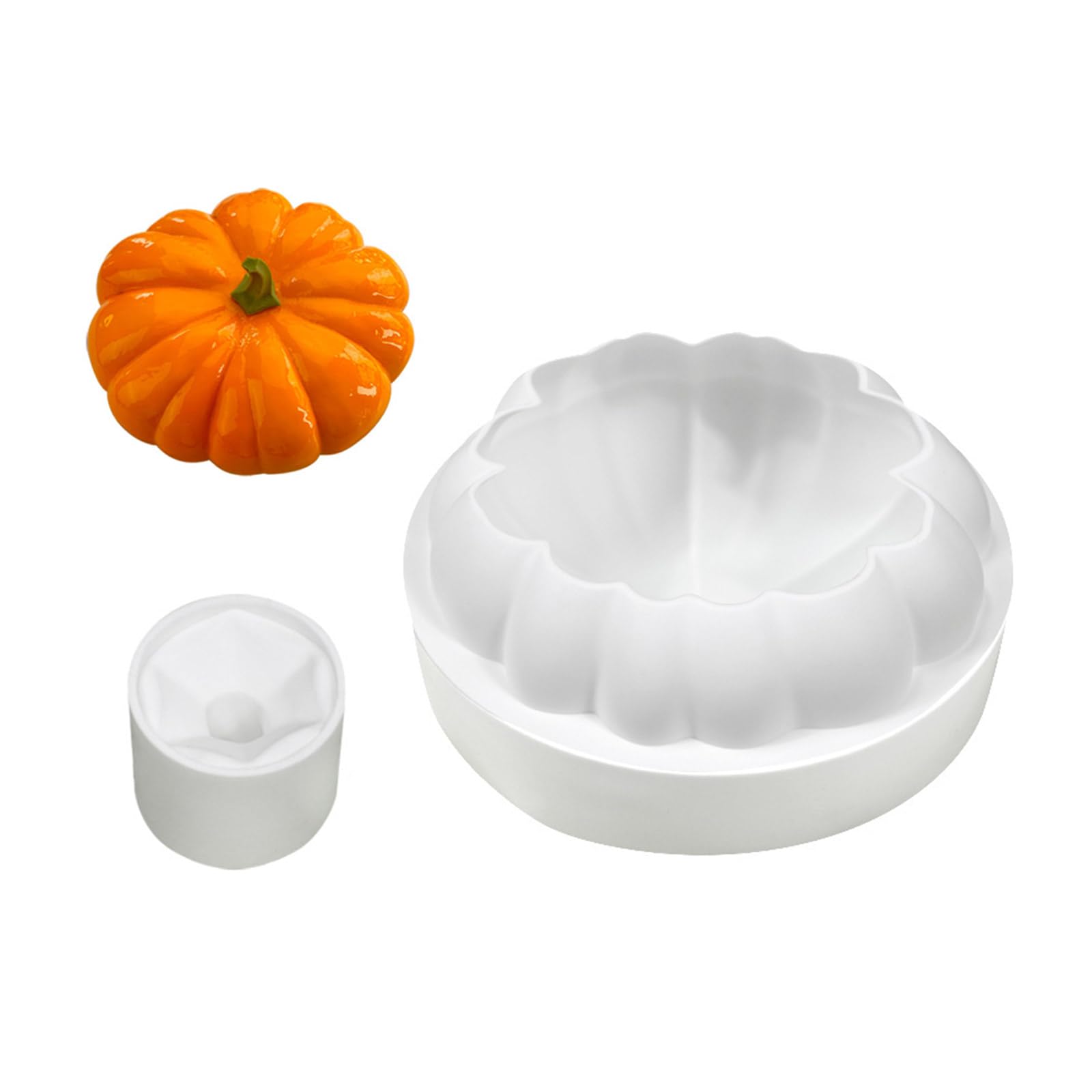 Kalttoy 2Pcs Festival Pumpkin Silicone 3D Molds Ornament Crafting Molds for Halloween and Thanksgiving Craft