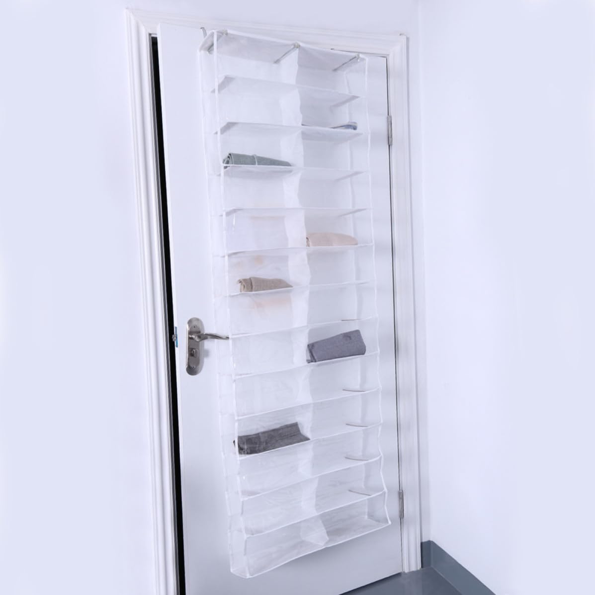 Organizador de Zapatos para Colgar Puerta 26 Bolsillos, 2 Piezas, Material Pvc y Tela No Tejida, Ahorro de Espacio Adecuado para Dormitorio