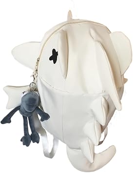 Backpack 3D Shark Shape Design, Eye-Catching Daily Weekend Travel, for Friends Him Her white