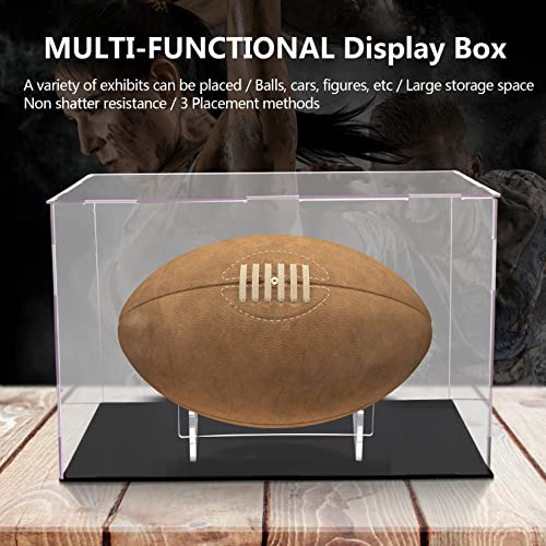 Clear Football Display Case,Memorabilia Display Box Cases for Football or Memorial Sports Gloves,with Steel Brackets Hanger & Removable Interior Football Display Stand(11.8x7.9x7.9 inch; 30x20x20 cm) - Image 3