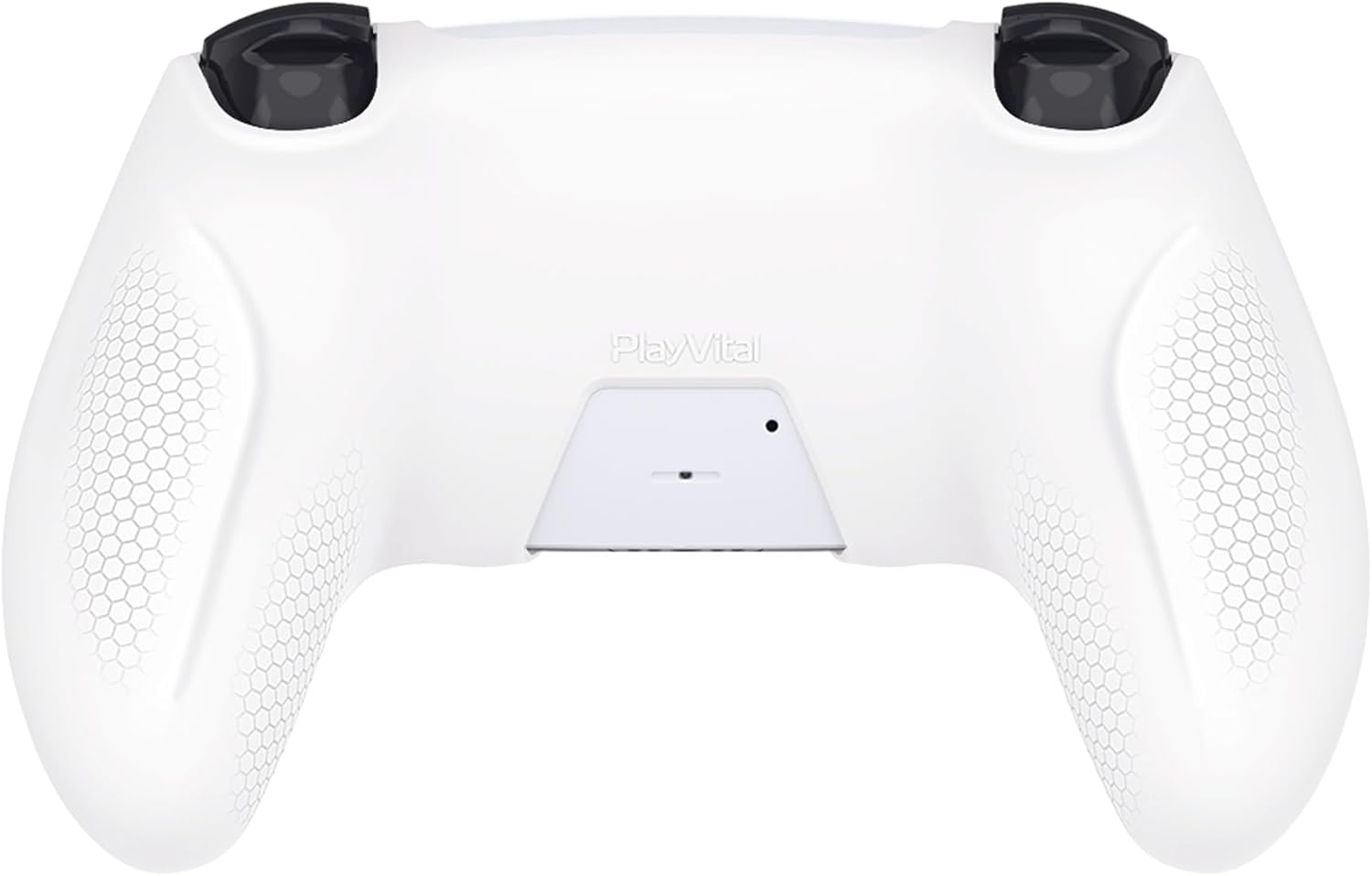 PlayVital Ninja Edition Anti-Slip Silicone Cover Skin for ps5 Wireless Controller, Ergonomic Protector Soft Rubber Case for ps5 Controller Fits with Charging Station with Thumb Grip Caps - White - Image 2