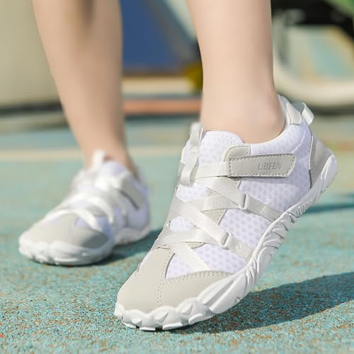 Image of UBFEN Kids Barefoot Shoes Zero Drop Wide Toe Box Sneakers for Boys Girls | Hook&Loop, Lightweight, Breathable, Suitable for Hiking, Walking, Tennis, Running, Daily Wear, Toddler, Little Kid, Big Kid
