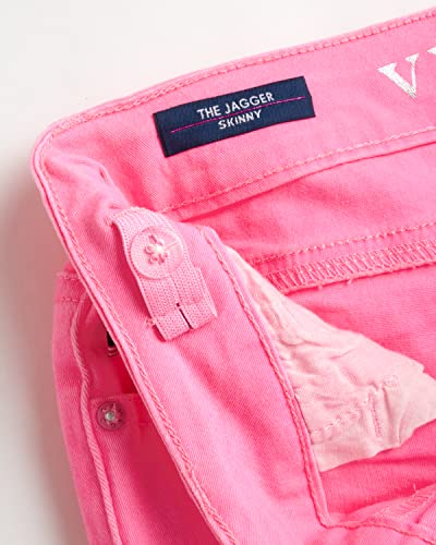 Vigoss Girls' Jeans - Super Stretch Denim Skinny Jeans For Girls - Kids Adjustable Slim Fit Jeans (4-16), Size 12, Neon Pink #TOP3